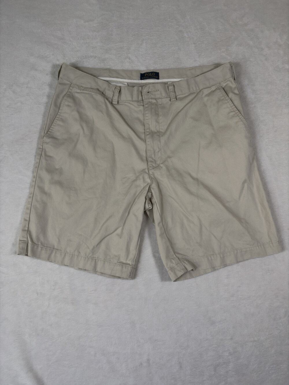 Polo Ralph Lauren Men’s Chino Shorts 36 Ivory Flat Front